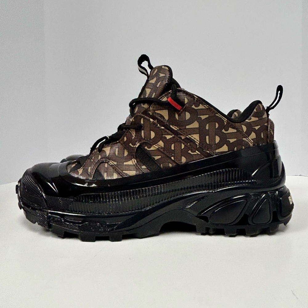Burberry Monogram Print Arthur Sneakers - Bridle Brown - Picture 2 of 14